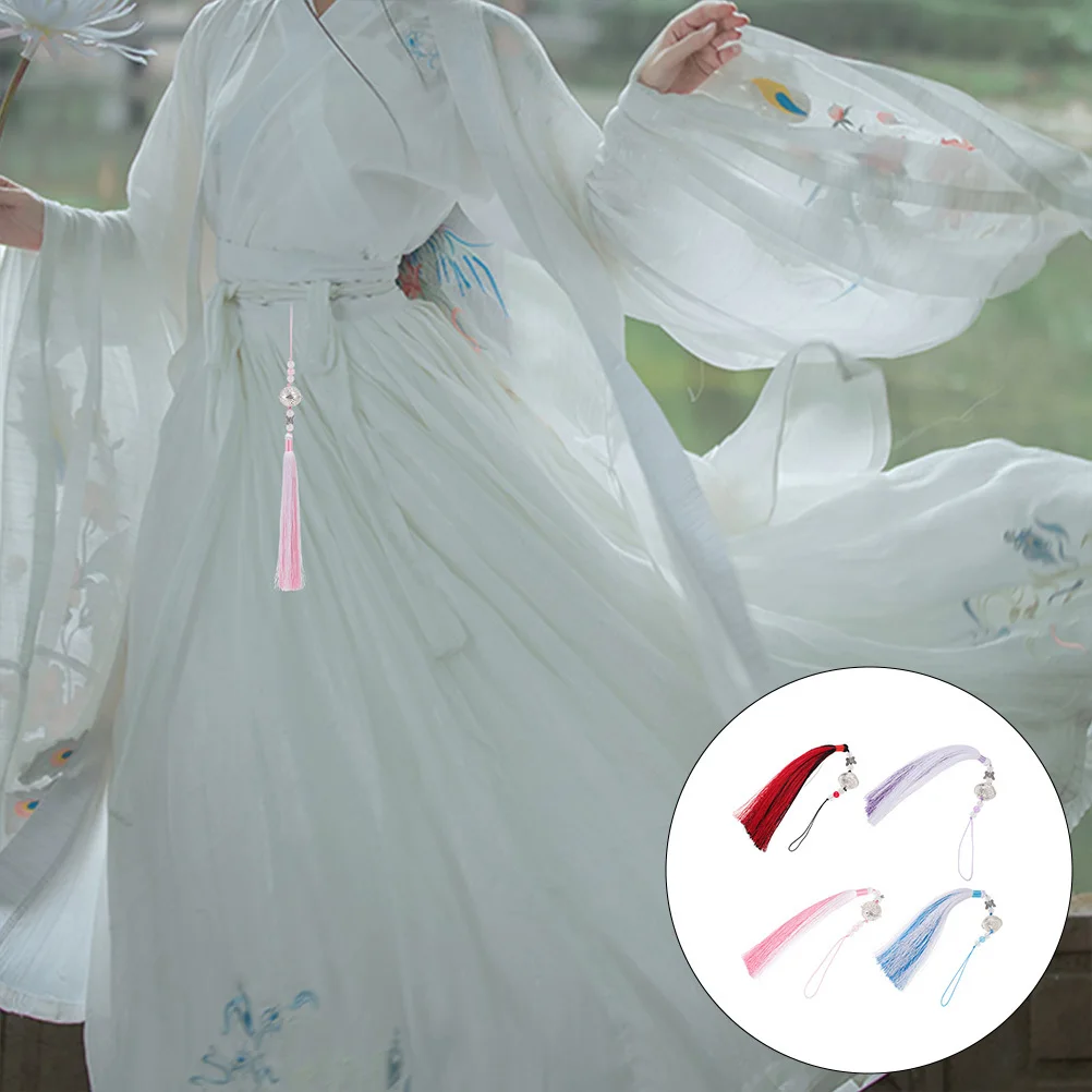 4 قطع المعلقات الصينية القديمة الخصر شرابة الكلاسيكية الرجعية زي سحر أنيقة اليدوية شنقا الحلي زي سحر #3