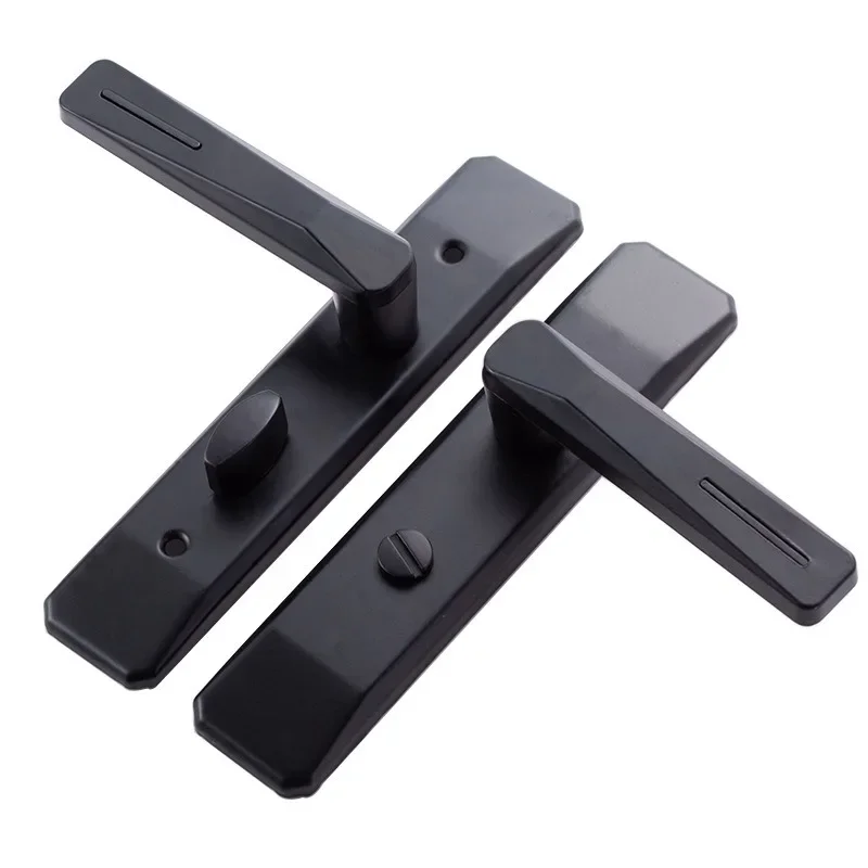 

Single Tongue Aluminum Alloy Black Silent Door Lock, Toilet Universal Bathroom Glass Door Handle