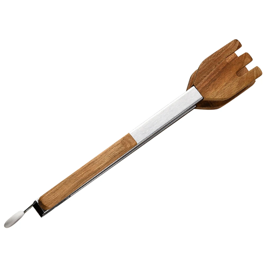 

Food Serving Tong 9 Inch Kitchen Tong Wooden Handle Stainless Steel Anti-Scald Cooking Tongs Bbq Household Kitchen Cooking