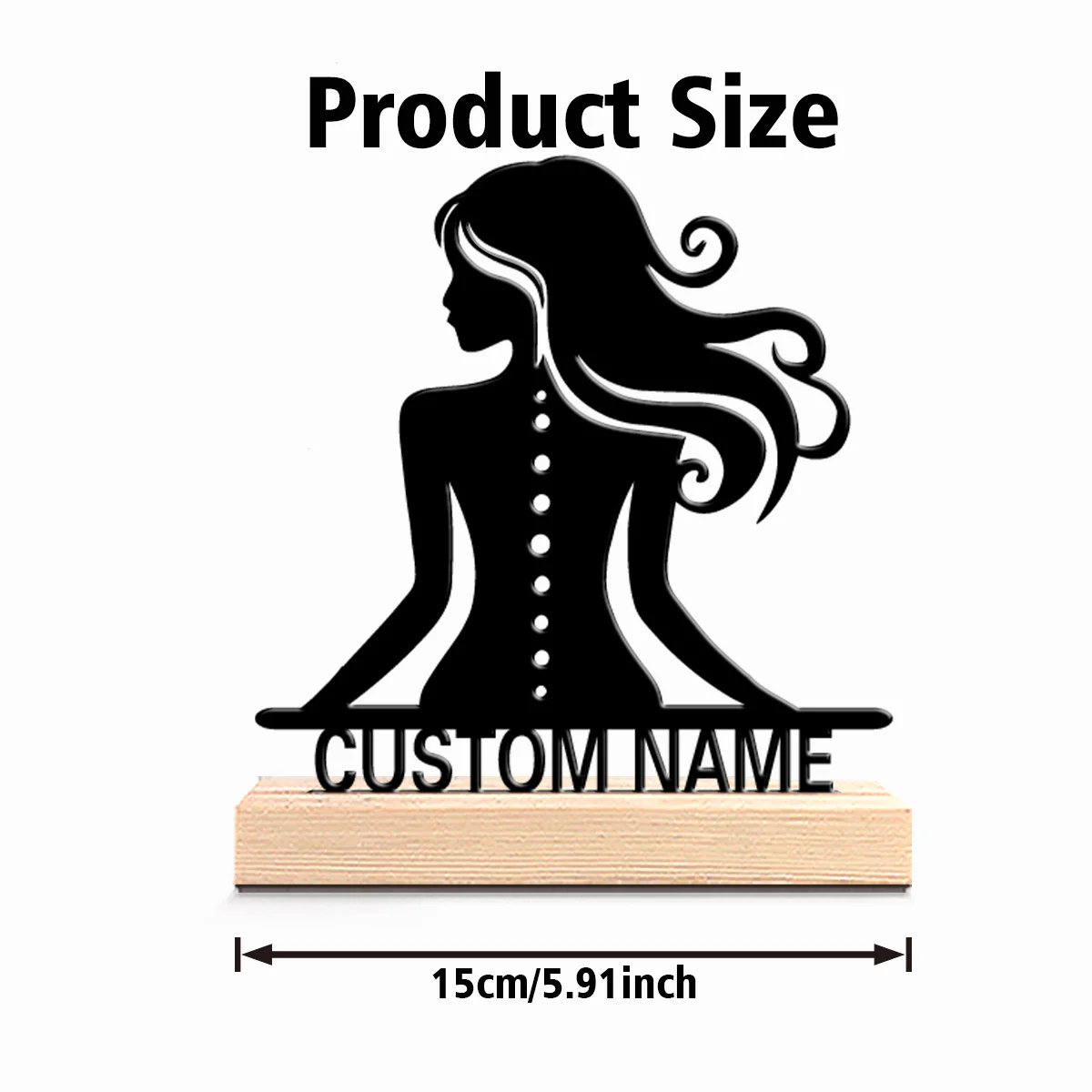 1pc Cute Personalized Custom woman Wooden Base Wall Decor for Living Room Garage Modern Industrial Style Wedding Decorations view 2