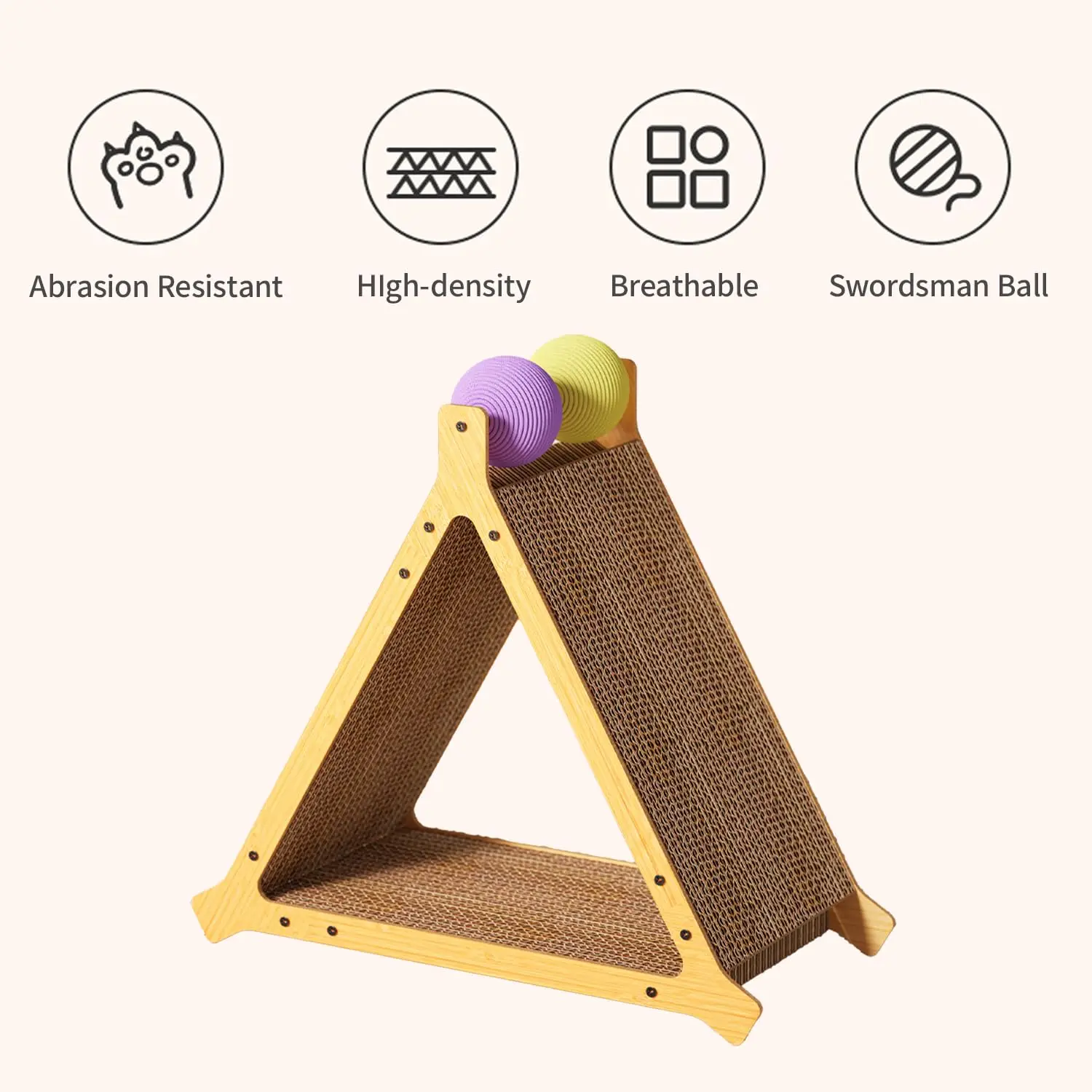 New Design Corrugated Cardboard Scratch Pad Wall Mounted Scratching Board Kratzbaum Post for Cat Toy Enrichment