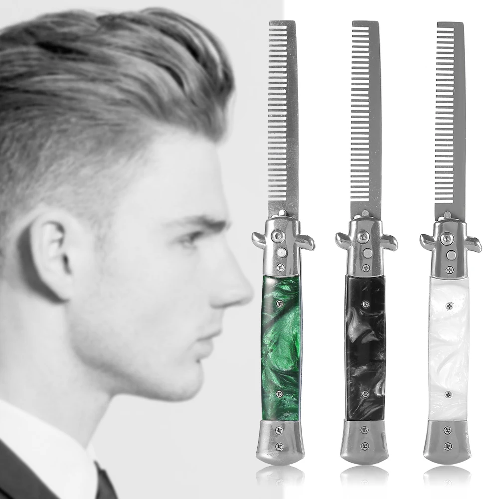 

Comb 3Colors Stainless Steel Spring Oil Hair Comb Foldable Hairstyling Brush