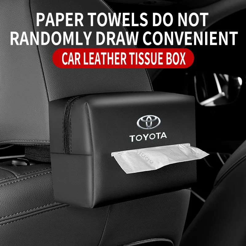

Для Toyota PU кожаная автомобильная коробка для салфеток, сумка для хранения аксессуаров Gazoo Racing Corolla Yaris Chr Auris Rav4 Prius Prado Ave