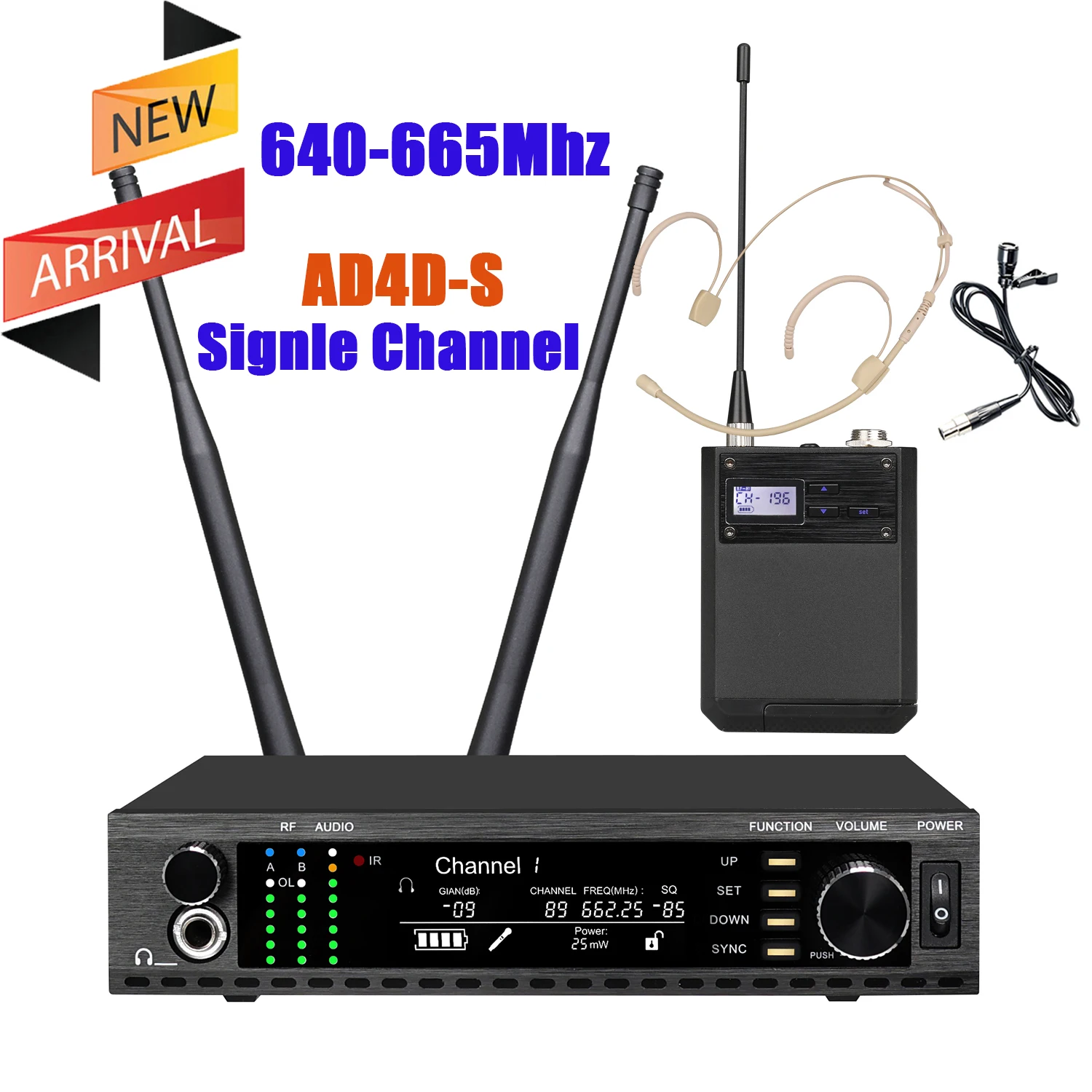 Leicozic AD4D-S KSM11 Kondensator-Mikrofon, einkanaliges Mikrofon, kabellos, echte Vielfalt für Bühnenauftritte, 500/600/900 MHz 9