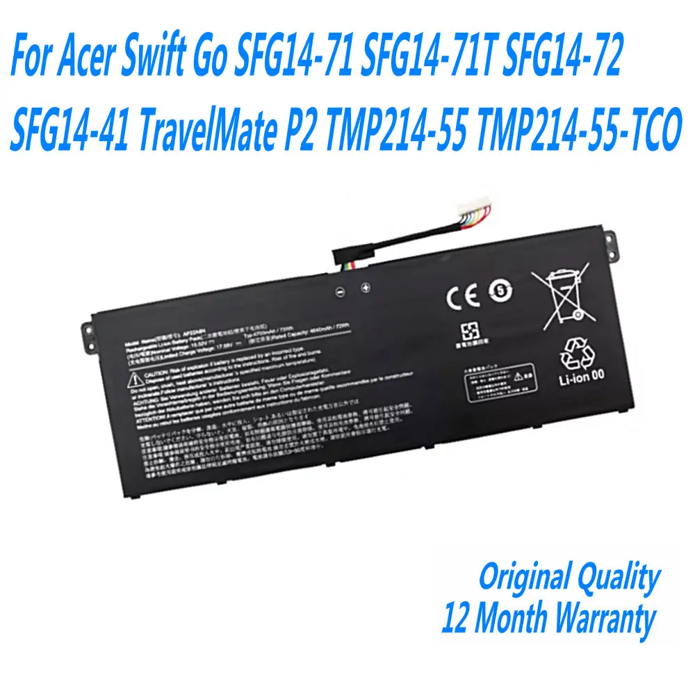 

AP22A8N AP22ABN Аккумулятор для ноутбука Acer Swift Go SFG14-71 SFG14-71T SFG14-72 SFG14-41 TravelMate P2 TMP214-55 TMP214-55-TCO