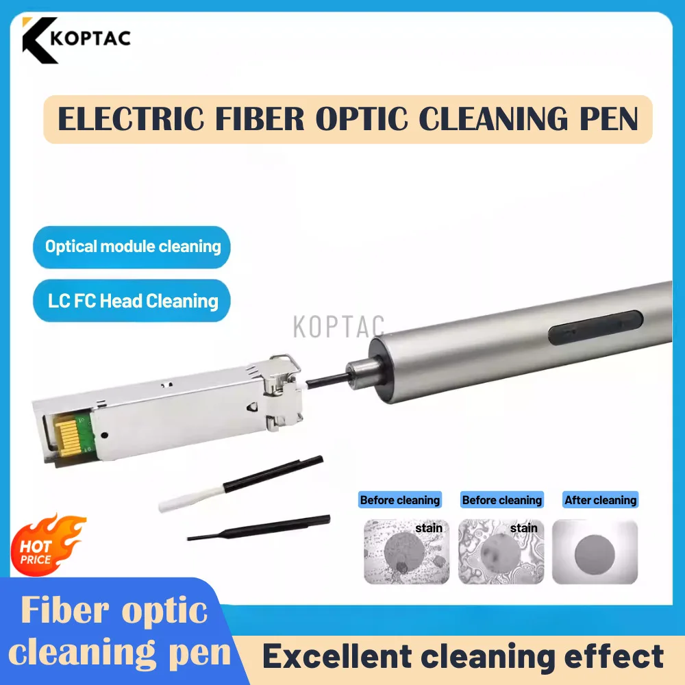 Electric Fiber Optic Cleaning Pen QD-85LC Flange FC SFP Optical Module Adapter Electric cleaning pen optical module flange