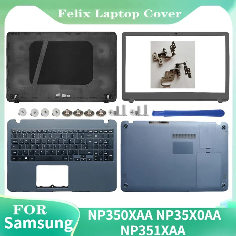 

New Rear Lid Original For Samsung NP350XAA NP35X0AA NP351XAA Series Laptop LCD Back Case Front Bezel Hinges Palmrest Bottom Case