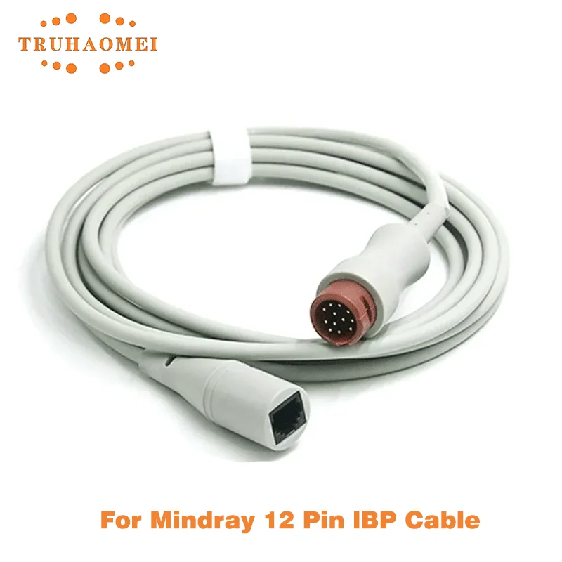 IBP Transducer Cable For Mindray 12 Pin PM7000 PM8000 T5 T8 Monitor to Utah Abbott Edwards Invasive Blood Pressure Adapter