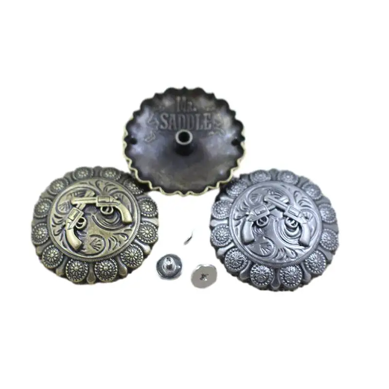 5 PCS Conchos for Leather Leather Decorative Conchos Buttons Metal Stud Screw Back Rivet DIY Creativity Product Accessories