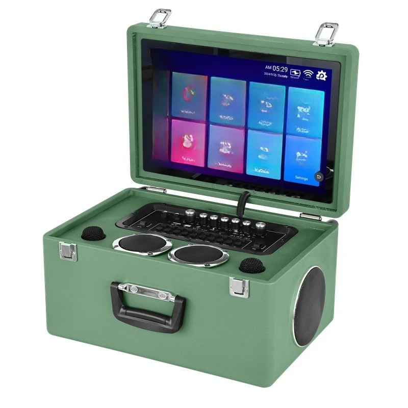 

2025 Hot Sales Suitcase Smart WiFi KTV Player Karaoke Machine Portable System With 15.1'' Touch Screen Wireless Outdoor Audio