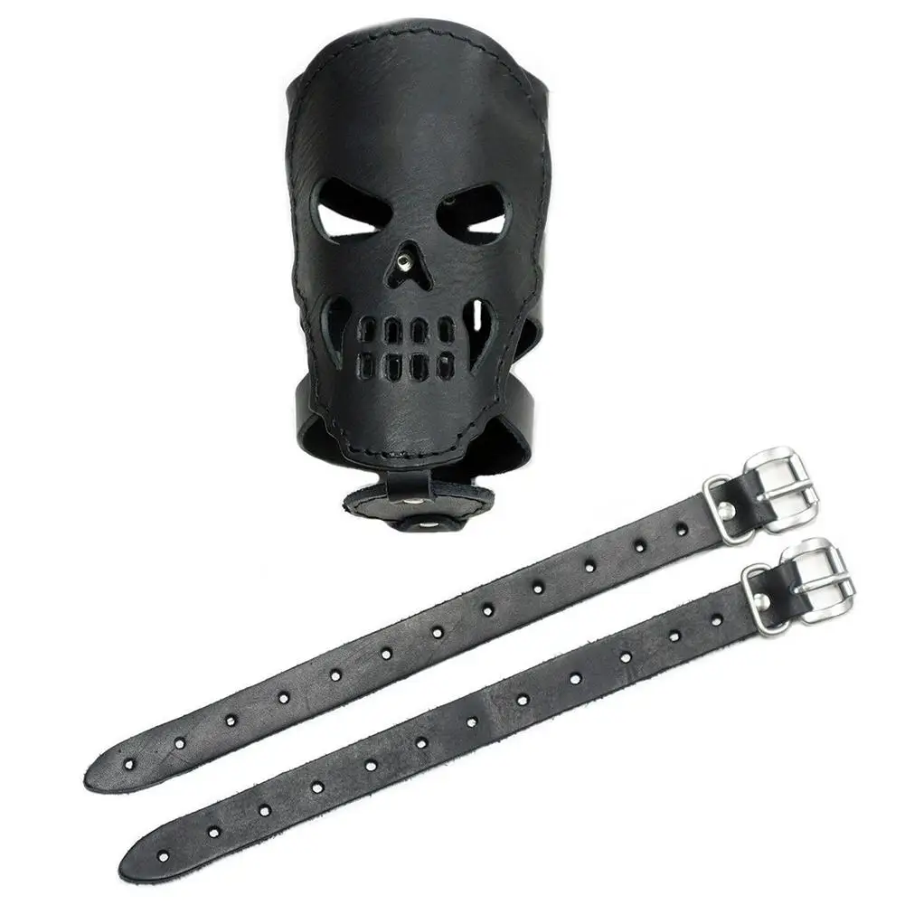 

1pcs Motorcycle Cup Holder With Skull Pattern Outdoor Travel Portable PU Leather Universal Motorcycle Bicycle Bike Drink Holder