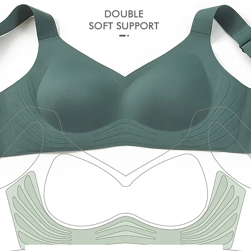 SUJIIN Wireless Seamless Bras for Women Underwear Minimizer Invisible Padded Push Up Bras Comfortable Soft Support Bralette Bh