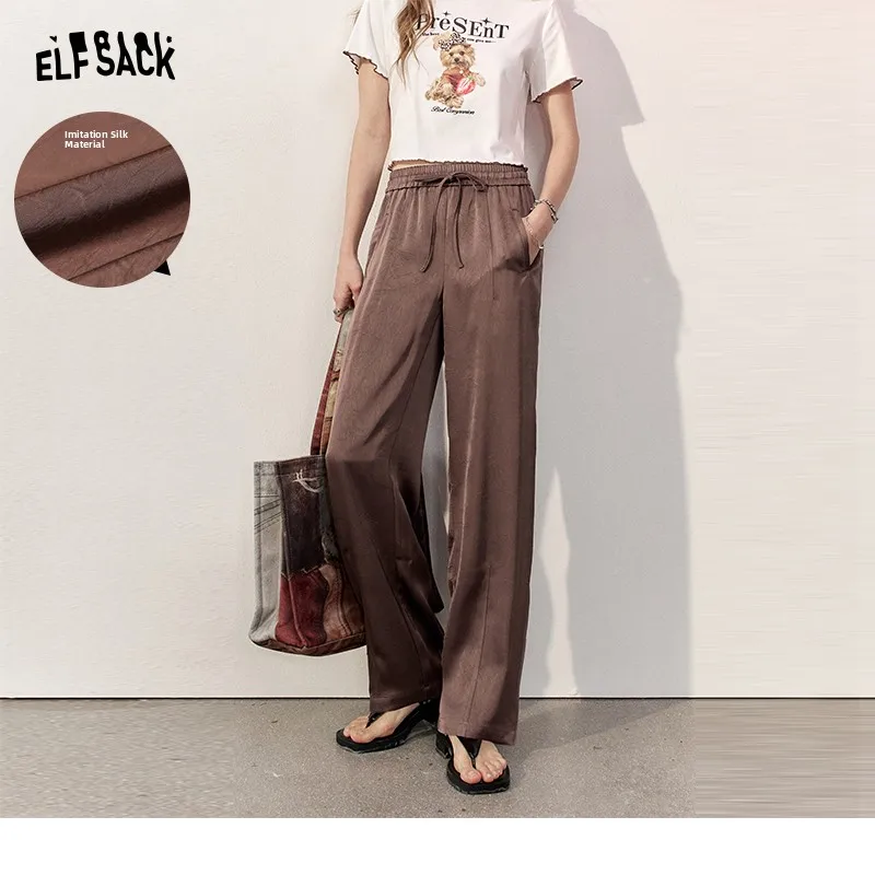 

High Waist Drapey Casual Pants Women's Loose Feel Long Trousers Canop Ball Field Autumn New Sle Casual Pants for Women