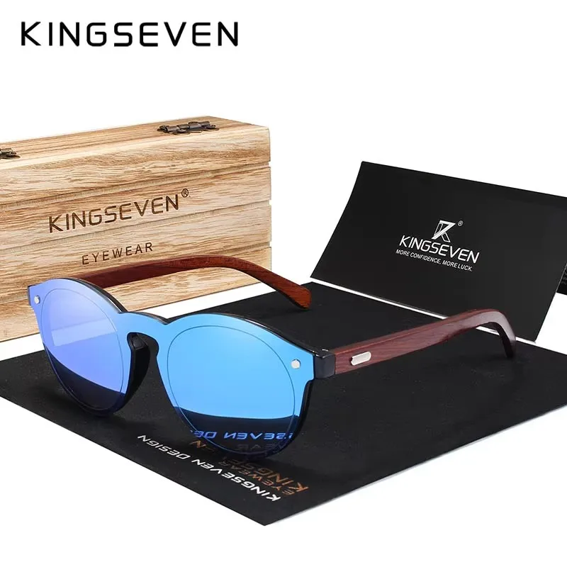 KINGSEVEN Natural Handmade Wood Sunglasses for Men UV400 Polarization Sun Glasses Women Brand Design Original Eyewear очки