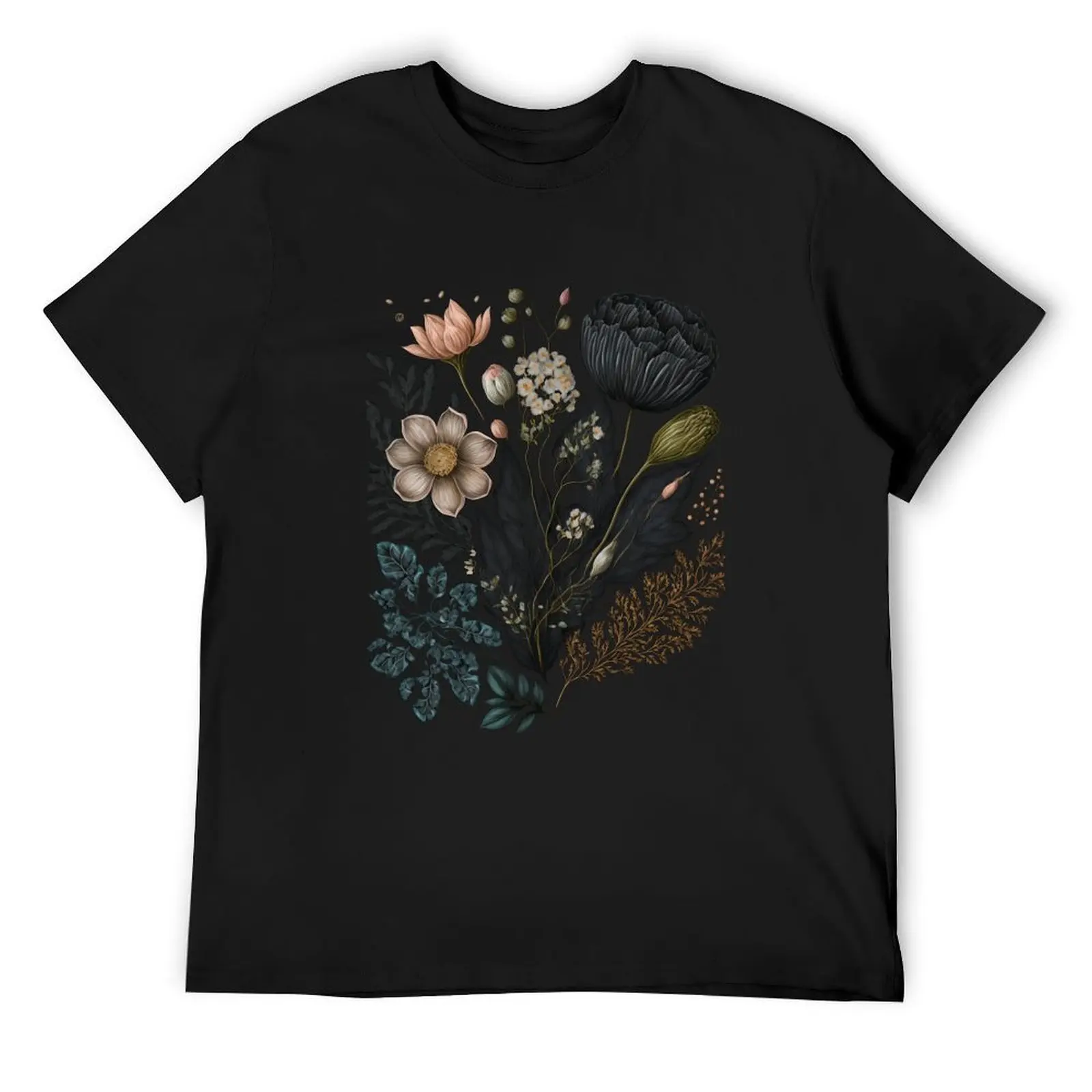 

Dark Academia Botanical Art T-Shirt plus sizes street wear man clothes plain mens fashion