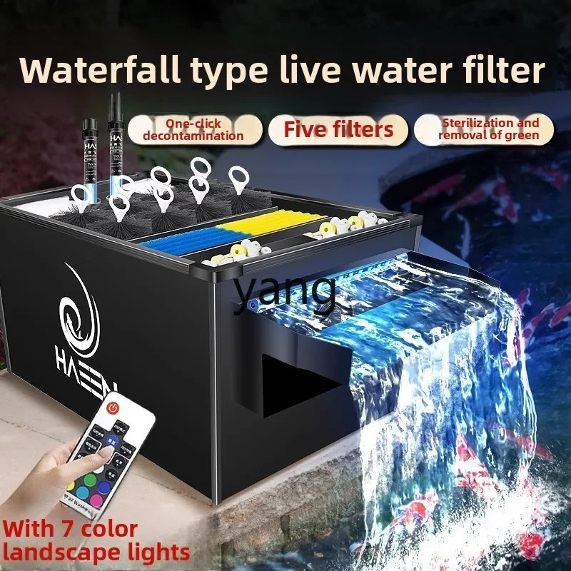 LMM ，fish pond filter circulation system Koi aquarium external waterfall water purification equipment