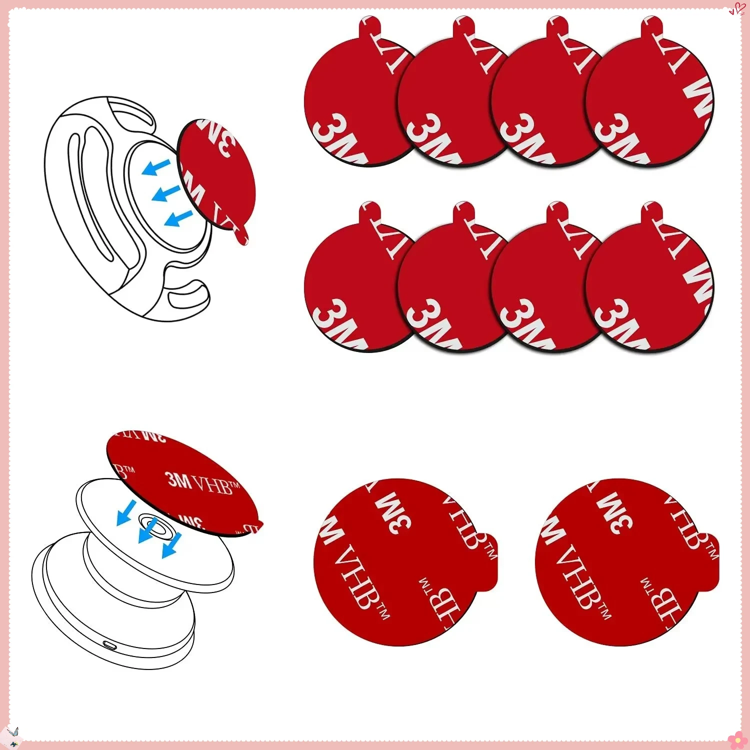 

VHB Strong Sticky Pad, Magnetic Car Phone Holder Adhesive, Heavy Duty Double Sided Tape for Mount, Dashboard, Wall, 10 PCS