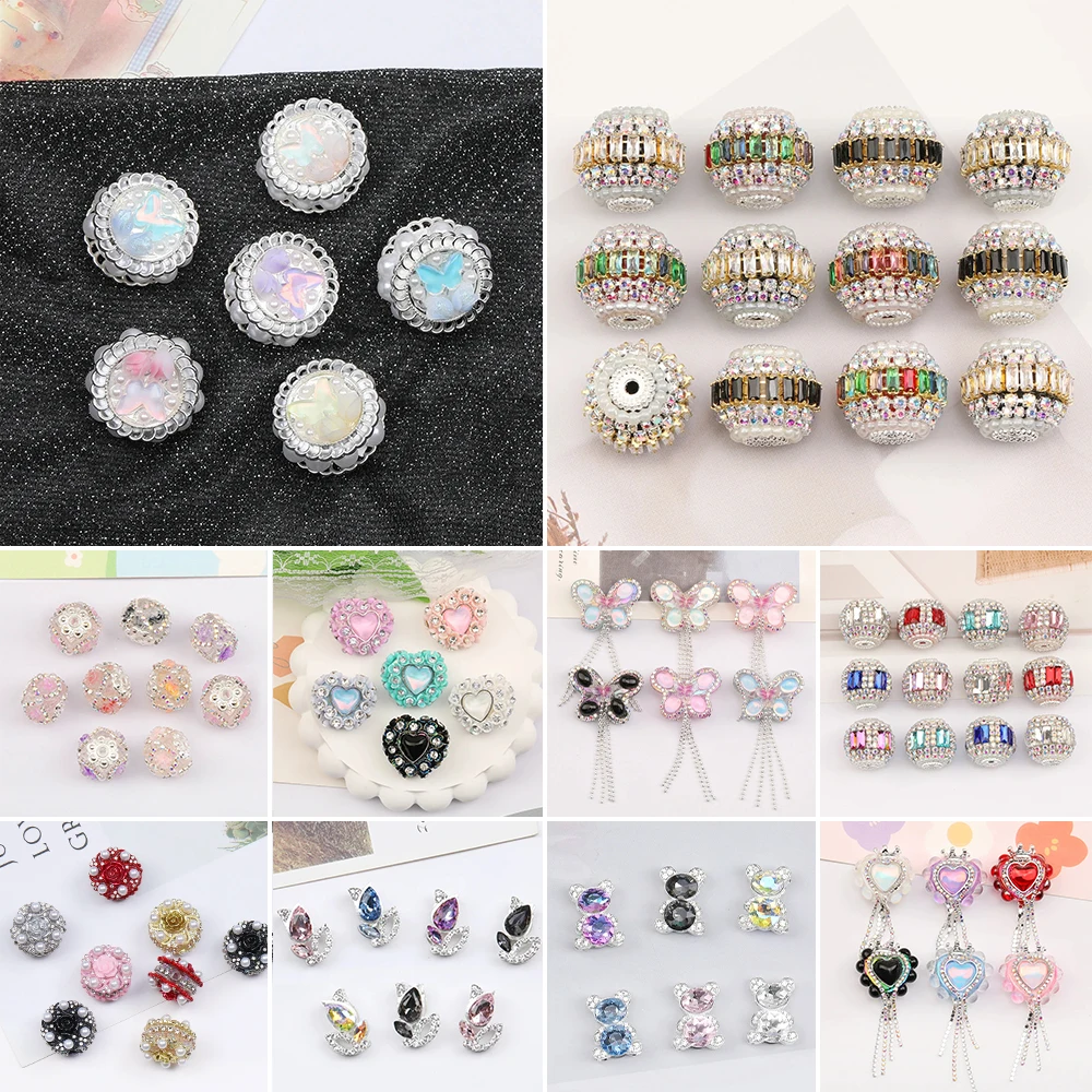 

Cordial Design 30Pcs Metal Beads/Hand Made/Jewelry Findings & Components/Rhinestone Effect/Various Shapes/DIY Fancy Beads