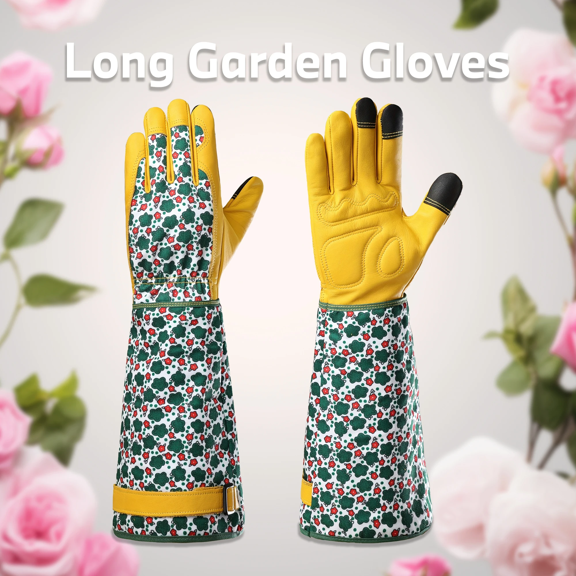 1 Pair Gardening Gloves Anti-Scratch Puncture-Resistant Ergonomic Wrist Forearm Protection, Lightweight Design for Yard Work