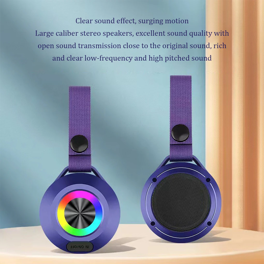 Wireless RGB Speaker Mini Waterproof Removable Strap Hanging Loudspeaker image 2
