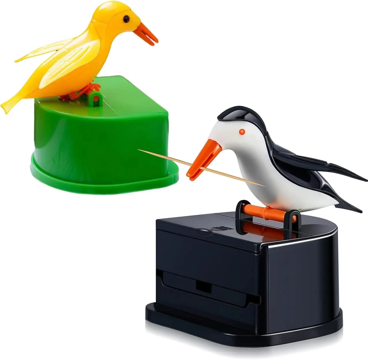 

2 Pcs Bird-Shaped Toothpick Dispensers, Creative Push-Type Design, Cute Kitchen Accessory