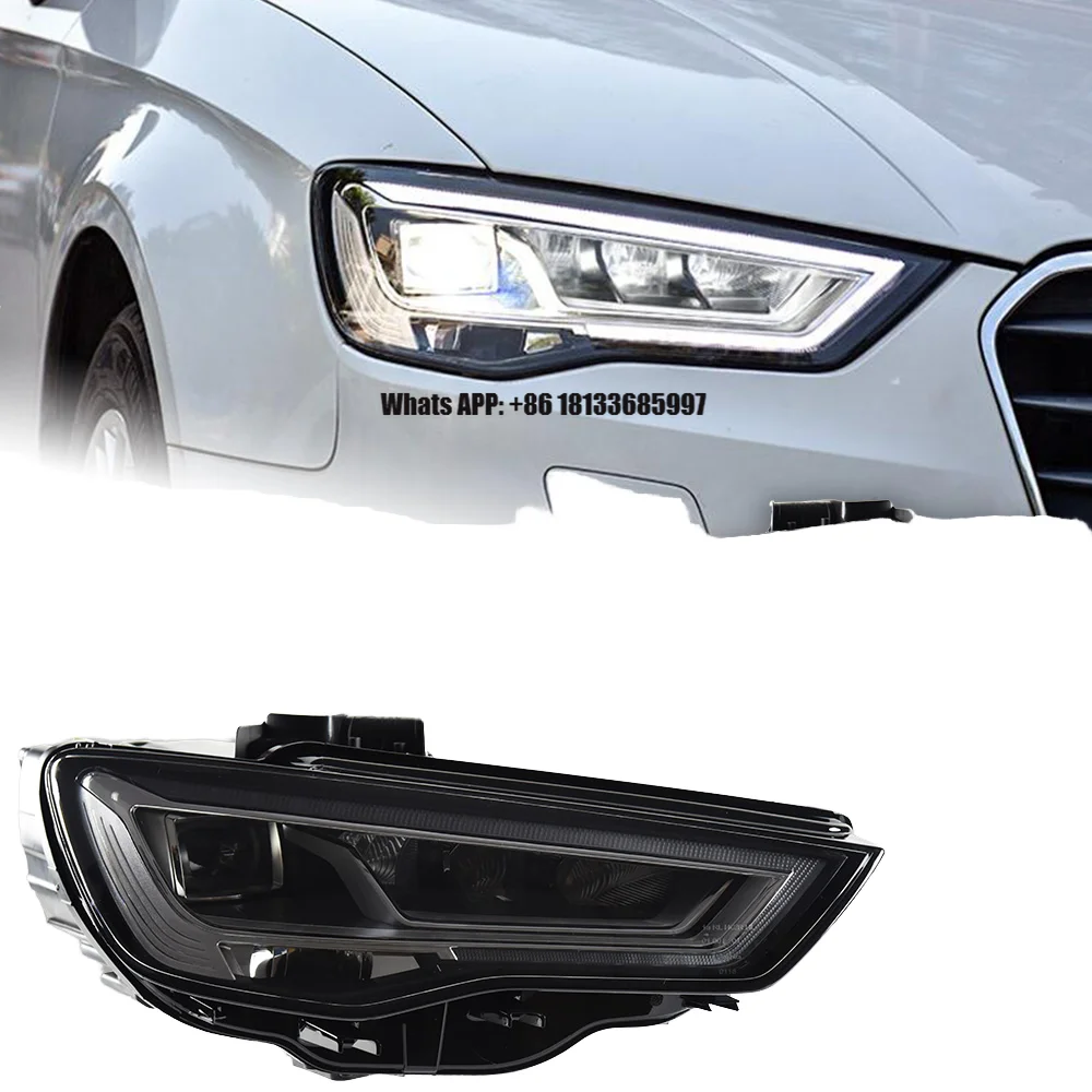 

Светодиодные фары для Audi A3 2013-2016 с ДХО, динамическими сигналами поворота, линзой-проектором, новые, 6000K, автомобильные аксессуары