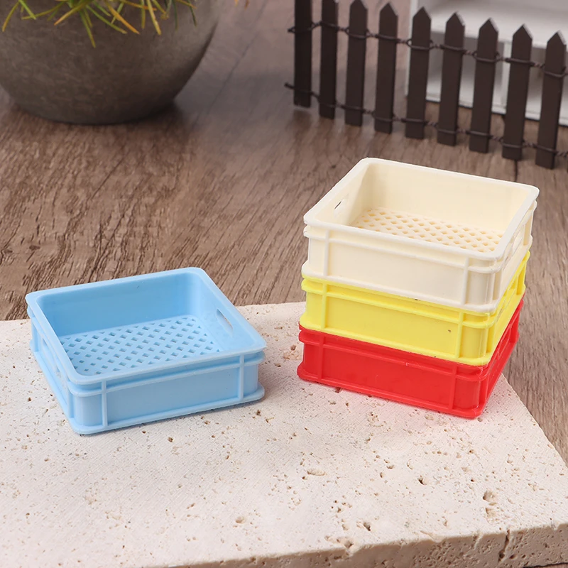 1:12 Dollhouse Miniature Food Drink Storage Basket Model Kitchen Furniture Accessories For Doll House Decor Kids Play Toys