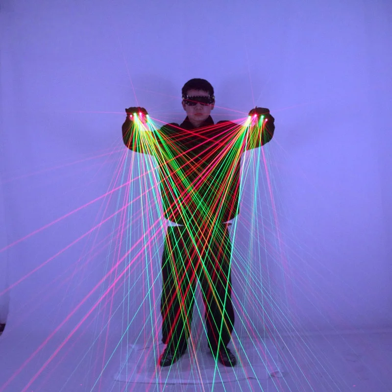 Red and Green Laser Gloves, Singer, DJ Night Dance Props, Christmas Party Light Show, Dancer Performance, High Quality, 2 in 1