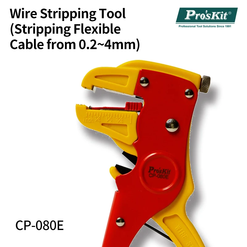 PRO'SKIT WIRE STRIPPING TOOL (STRIPPING FLEXIBLE CABLE FROM 0.2~4MM) CP-080E