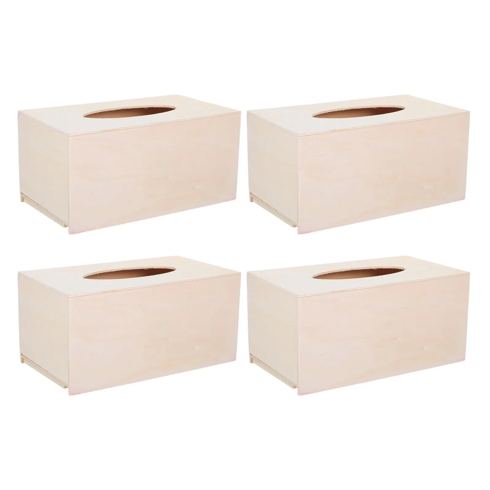 

4Pcs Blank Wooden Tissue Box Cover for Kids DIY Crafting Clay Charm Decoration Napkin Holder Tissue Storage Case Crafting Blank