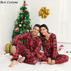 Christmas Pajamas Couples Onesies for Women Men Family Holiday PJs Adult New Year Cute Printed Sleepwear