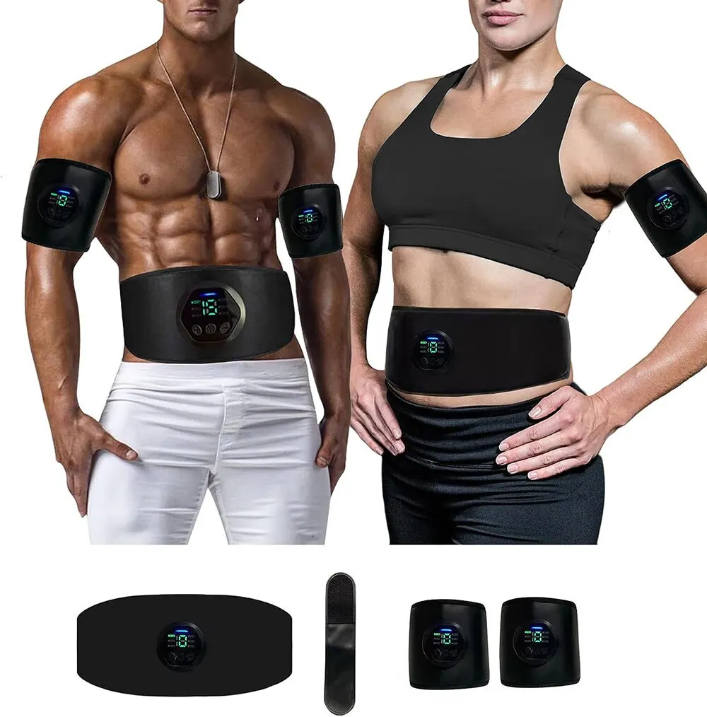 EMS Abdominal Muscle Stimulator Toning Belt Portable Electric ABS Machine Muscle Toner Fitness Training Gear Home Gym