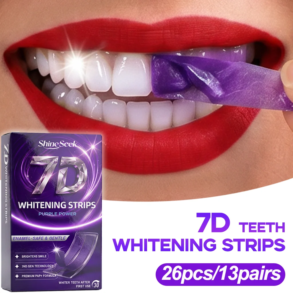 26pcs/13pairs Newly Upgraded PAP+ Purple 30-Minute Fast Teeth Whitening Strips, 3rd-Gen Purple Whitening Technology