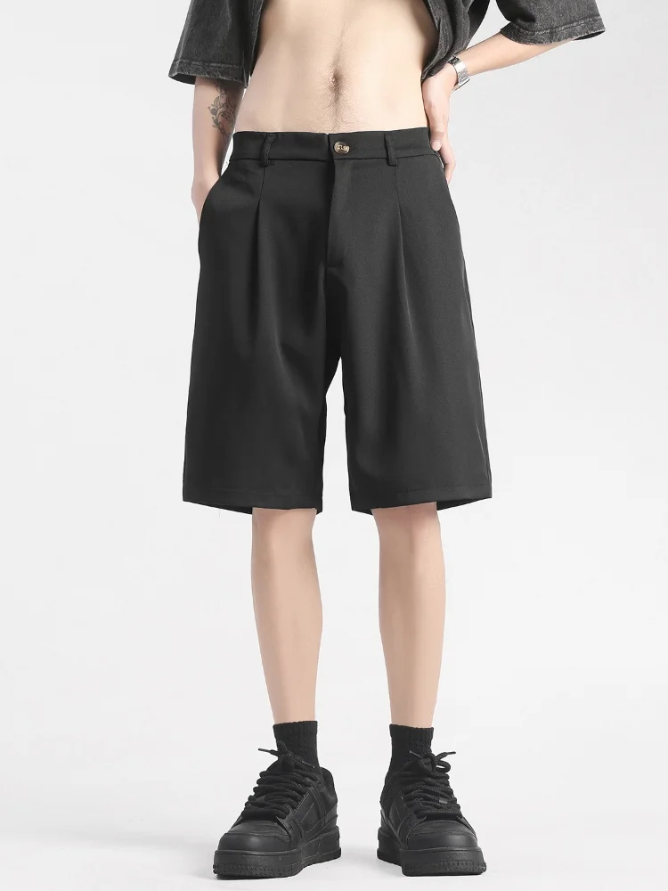 

Мужские шорты из ледяного шелка: летние, тонкие, свободные, струящиеся, прямого кроя, быстросохнущие, повседневные, длиной до колена, модные, для активного отдыха