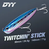DYY-señuelo de pesca Stickbait duro, Wobbler de lápiz de hundimiento lento, andador de perros, cebo duro Artificial para pesca de lubina, 9cm,24,5g,14cm,71g