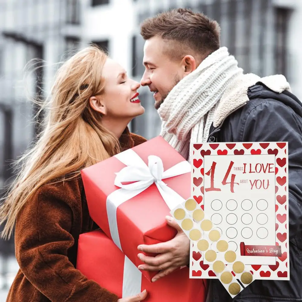 Romantic Gift Romantic Valentine's Day Scratch-off Cards Express Love with 14 Things I Adore about for Lovers Spouses