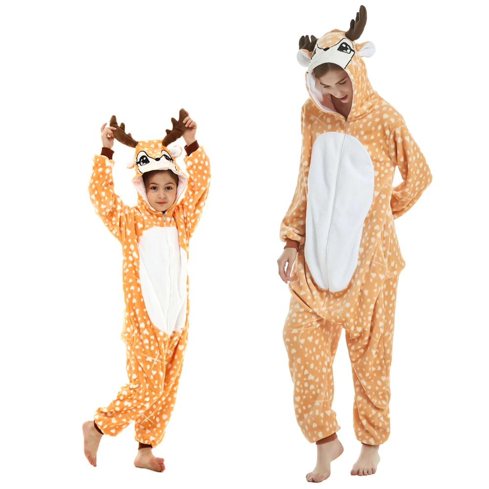 Easter Red Dinosaur Kigurumi Onesises for Family Matching Outfits Winter Mother Kids Lion Panda Deer Costumes Adult Kids Pajamas