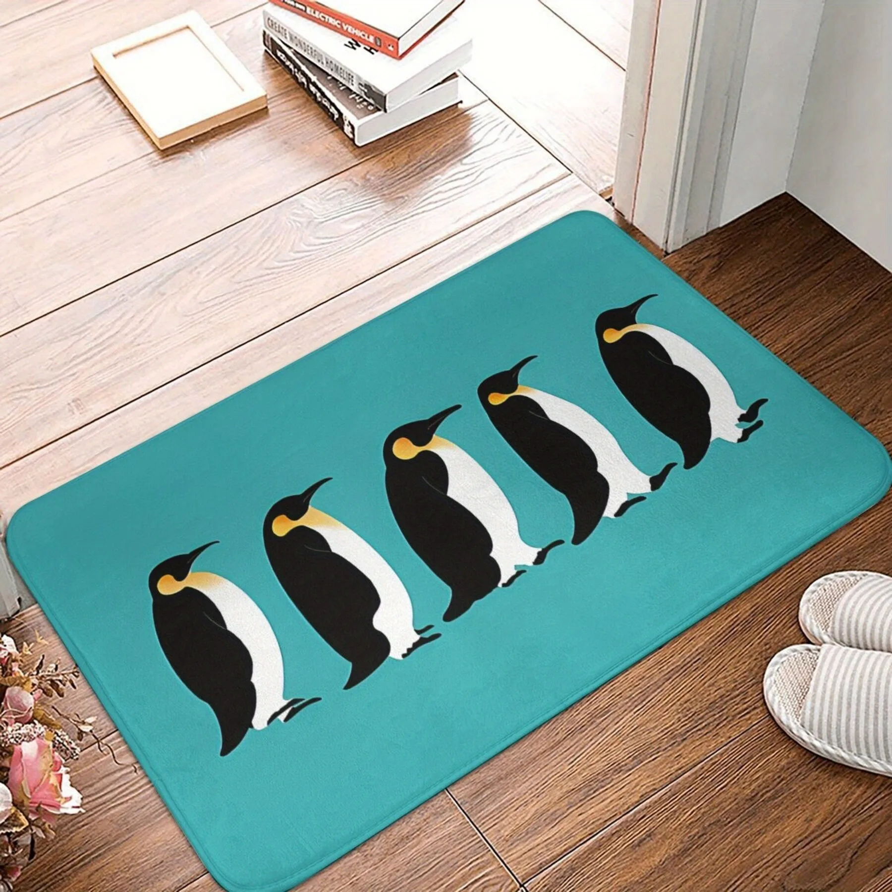 

1PC Cute Penguin pattern Door Mats Kitchen Rugs Non-Slip Pop design Living room Rugs Bath Mat Carpet for Home Sink Laundry Decor