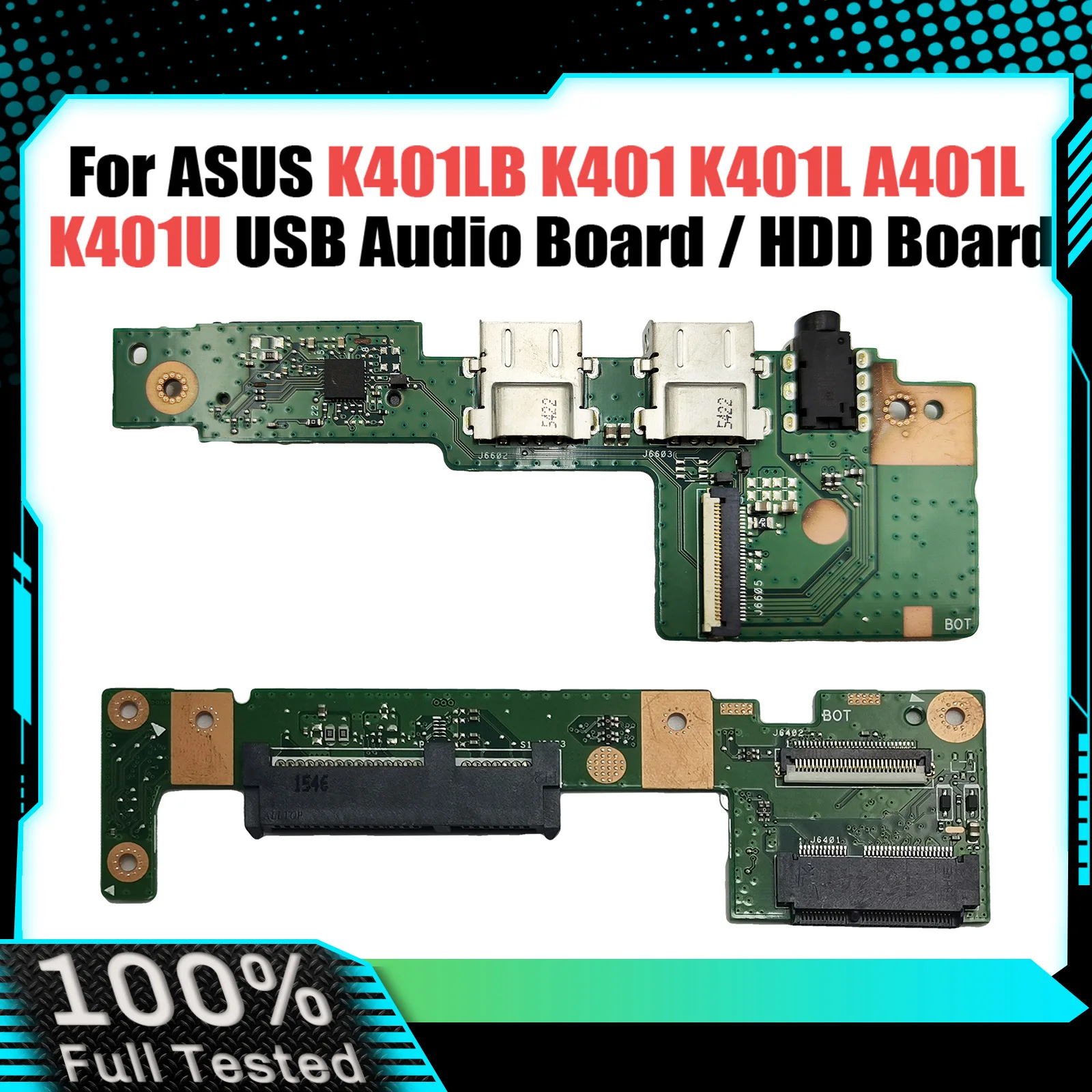 

K401LB IO Board REV 2.0 For ASUS K401LB K401 K401L A401L K401U USB Audio board and HDD Boards 100% OK