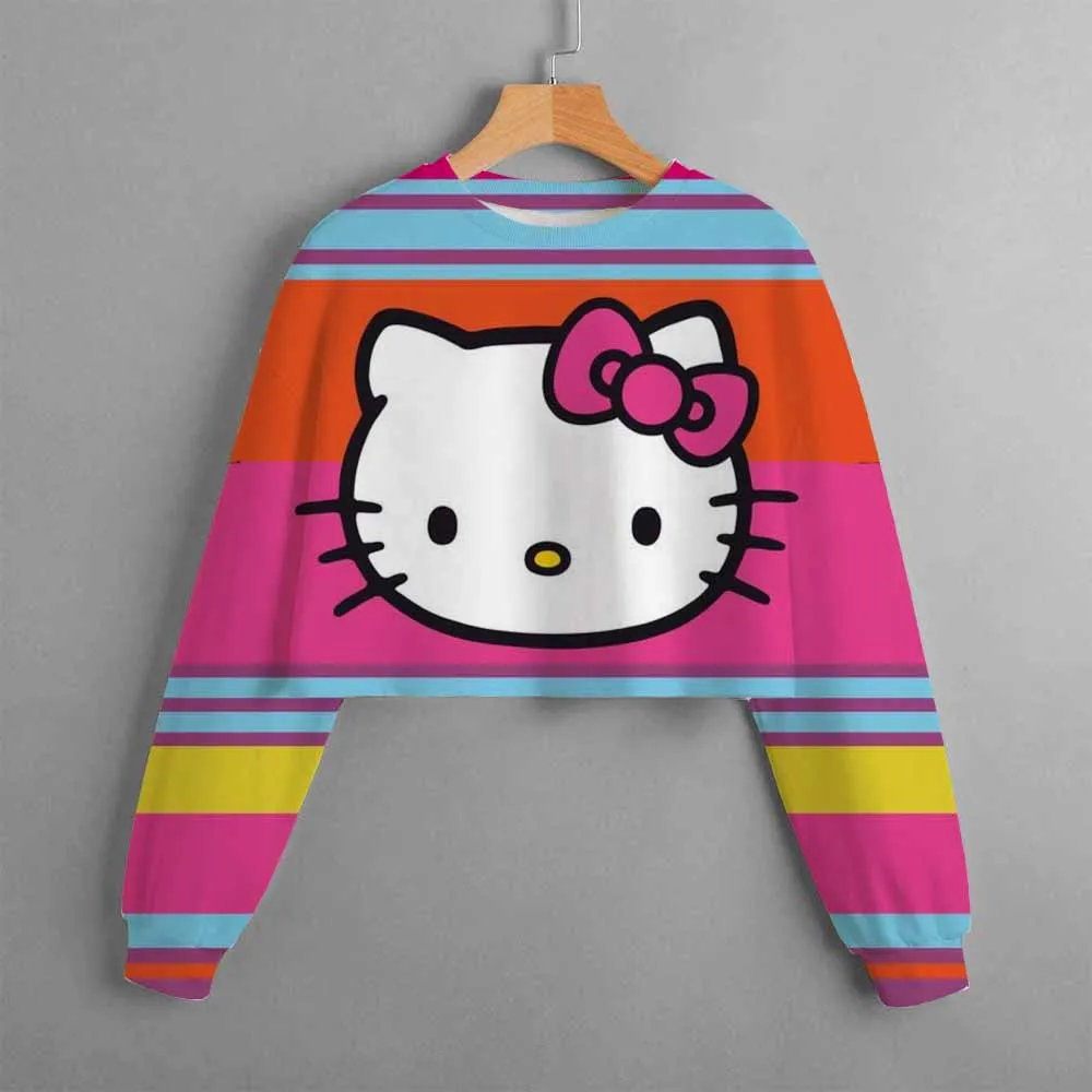 Hello Kitty Sweatshirt Spring and Autumn Children's Japanese anime Printed Sweatshirt Girls' Clothing Hot Selling Preschool