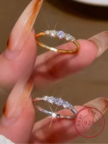 925 Sterling Silver Fashion Classic Gorgeous Shiny Zircon Ring For Women Engagement Wedding Luxury High Quality Fine Jewelry