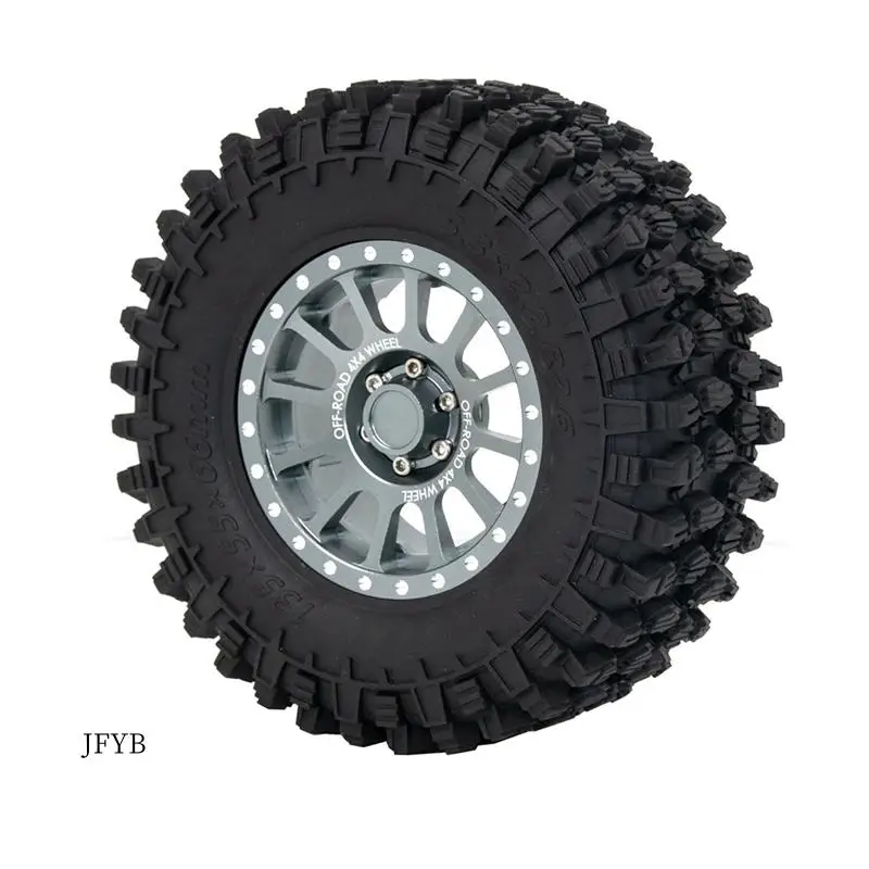 

JY-For 1/8 YK 4082/4083 Km 2/3/4/5 Rhinoceros To Simulate Climbing Car 2.6-Inch Metal Wheel Hub And Rubber Tire Skin