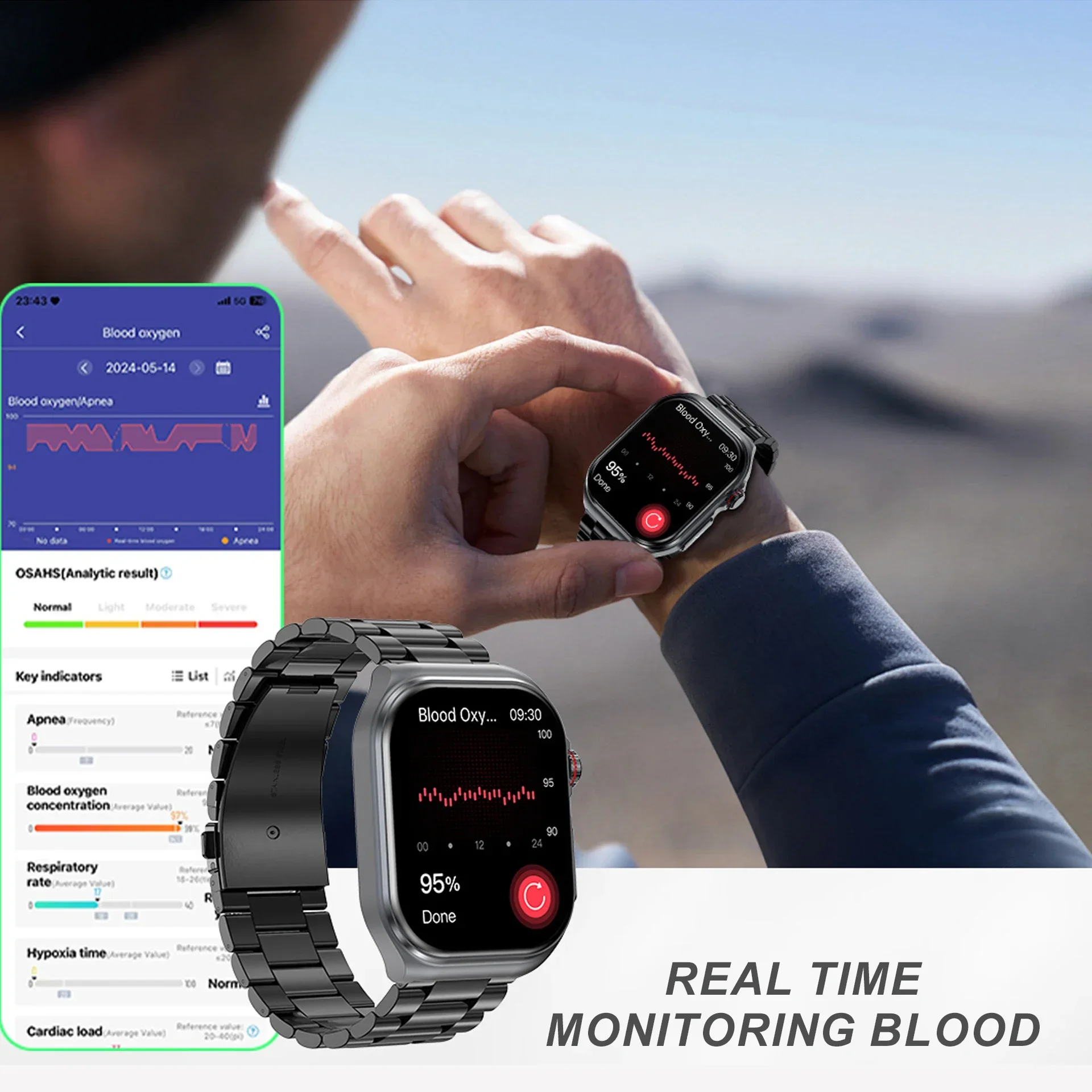 ساعة ذكية أنيقة ET585 NFC للرجال مقاومة للماء reloj ساعة ذكية emontre Connecte