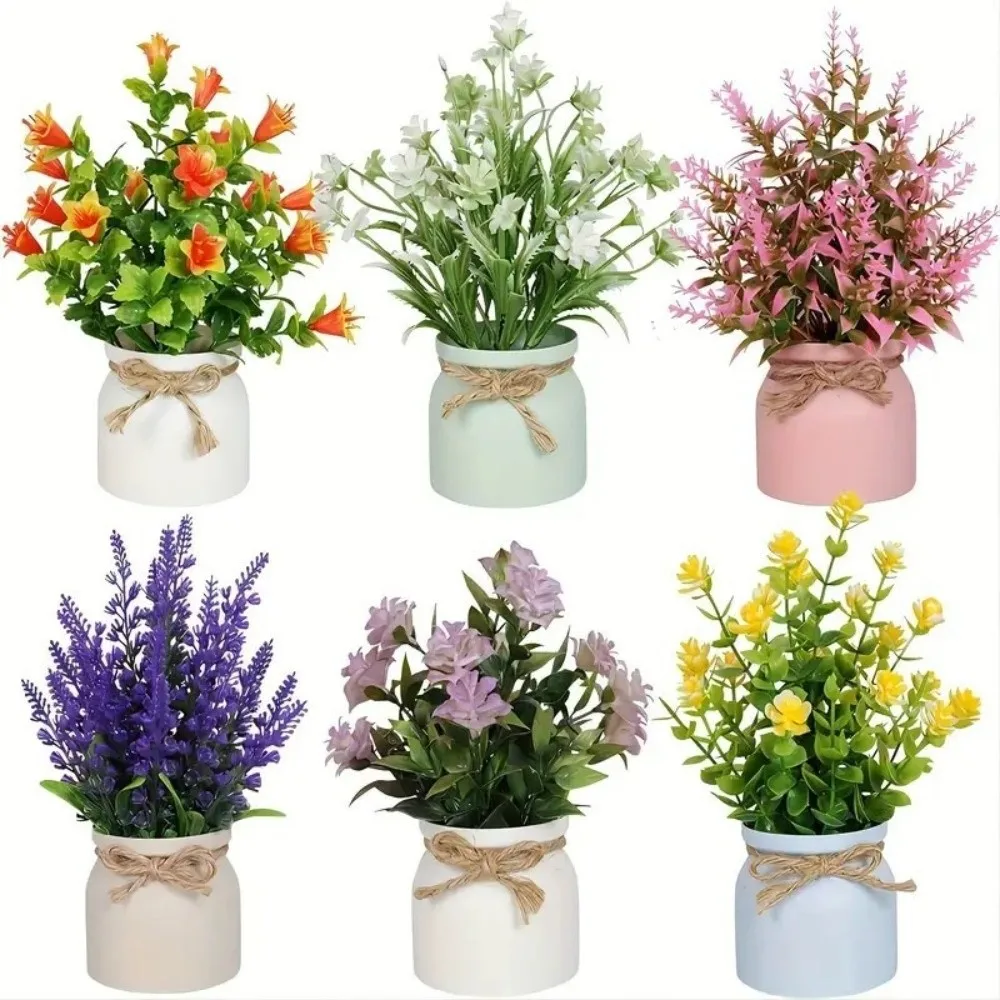 Mini flores en maceta falsas, bonsái verde, adornos en maceta, decoración de mesa de plantas falsas, plantas en maceta de árbol simulado, decoración del jardín del hogar