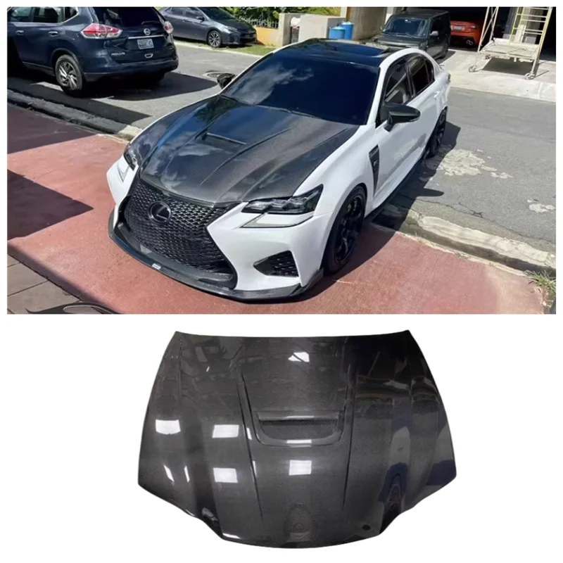 

For Lexus GS350 GS300 GS450 GS460 2012-2020 High Quality Carbon Fiber Front Engine Hood Vent Protector Spoiler Cover