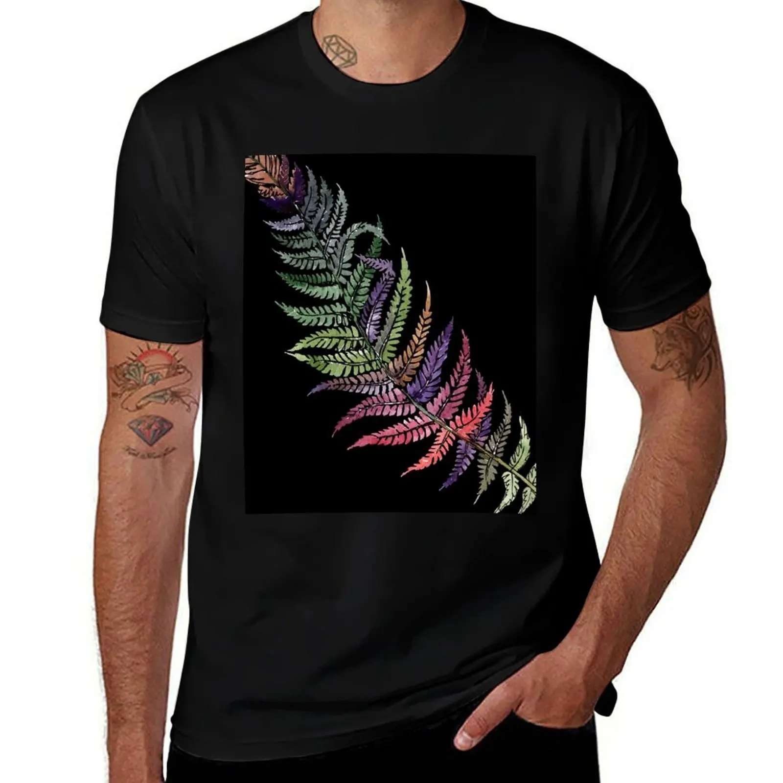 

Rainbow Fern Leaf T-Shirt vintage t shirts graphic shirts tshirts for men