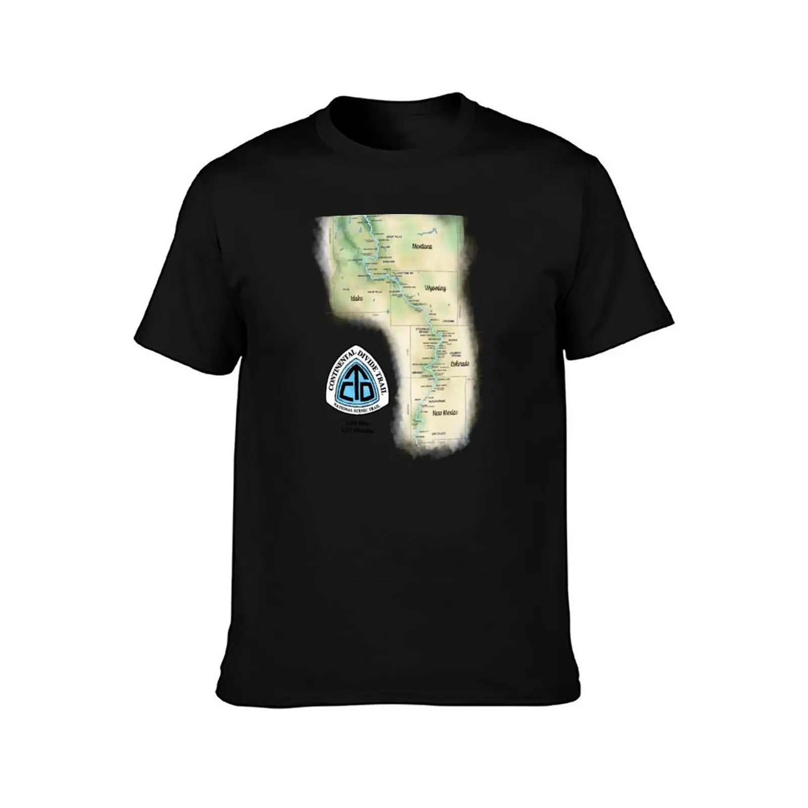 Continental Divide Trail Map T-Shirt Moisture Wicking Quick Dry Tee T-Shirt