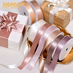 YAMA-Single Face Satin Ribbon 100 Yards 25 28 32 38mm  Brown for Party Wedding Decoration Handmade Rose Flowers Christmas Gifts