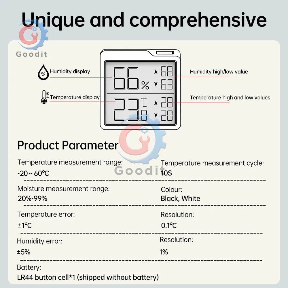 -20℃-60℃ Mini LCD Digital Room Thermometer Hygrometer Temperature Sensor Humidity Meter Indoor Hygrometer Gauge Weather Station