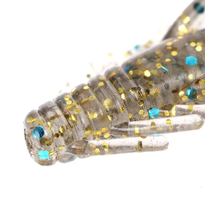 NGB 20PCS Soft Fishing Lures 4CM Shrimp Flavor Crankbait Worms Artificial Bait Wobbler Fishing Tackle